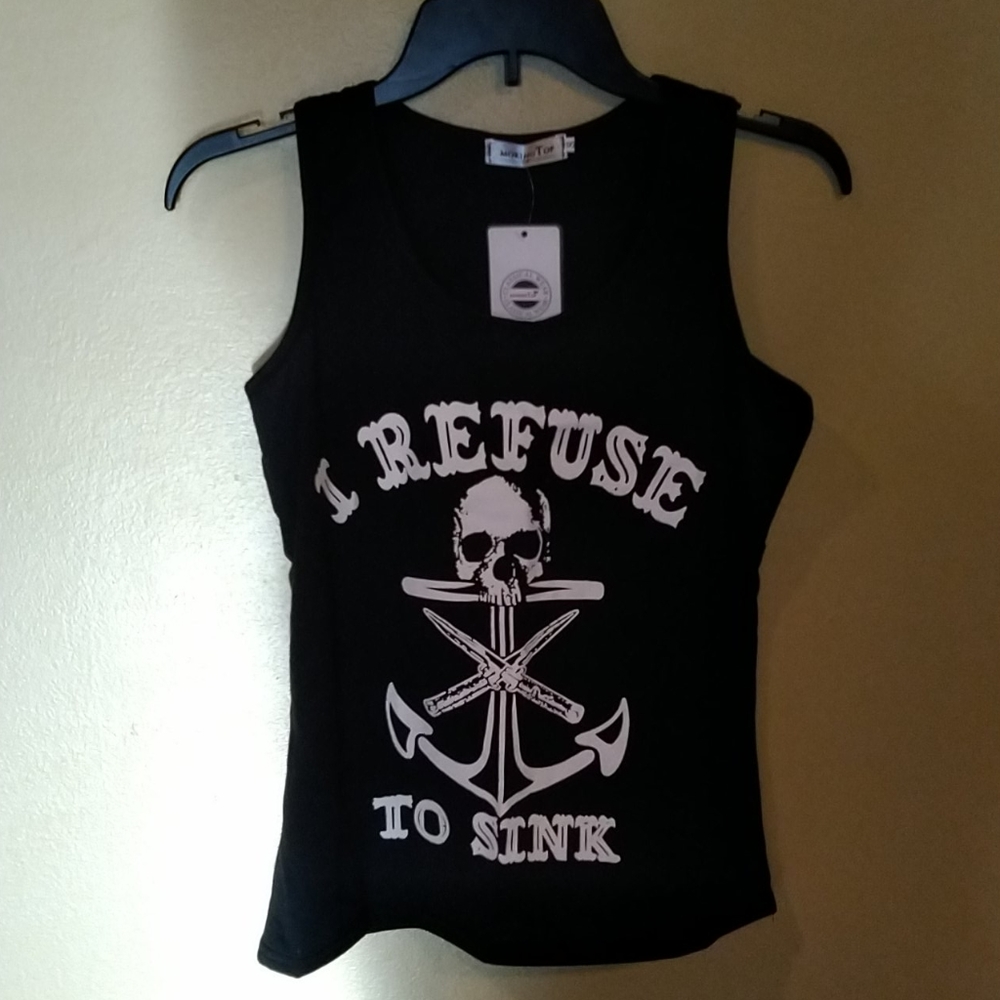 Black printed Tank top Small